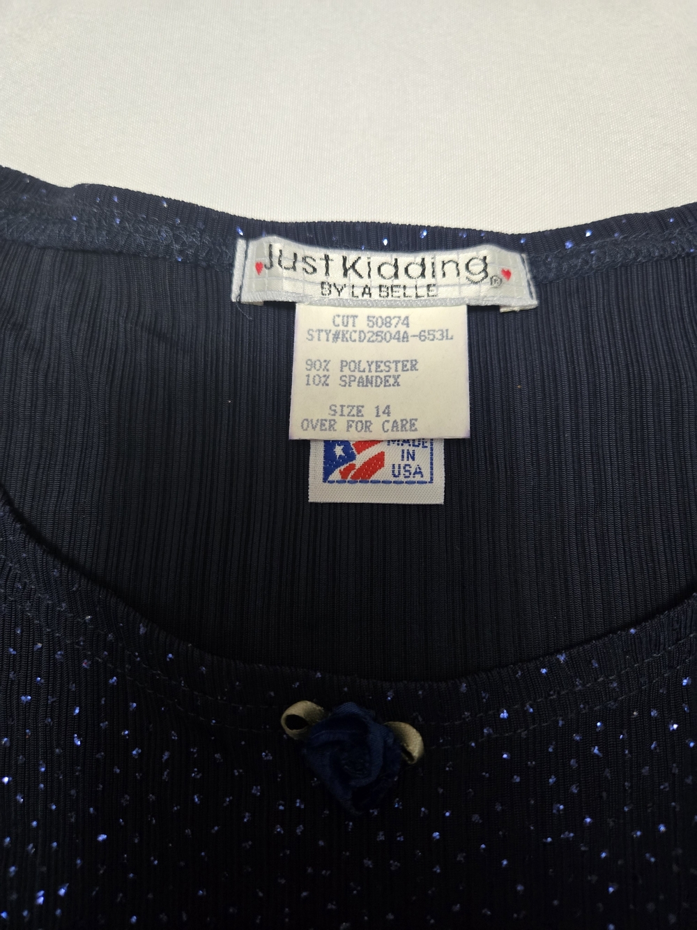 NWT Just Kidding by La Belle Vintage Sparkle Dress Girls Size 14 - Picture 8 of 9